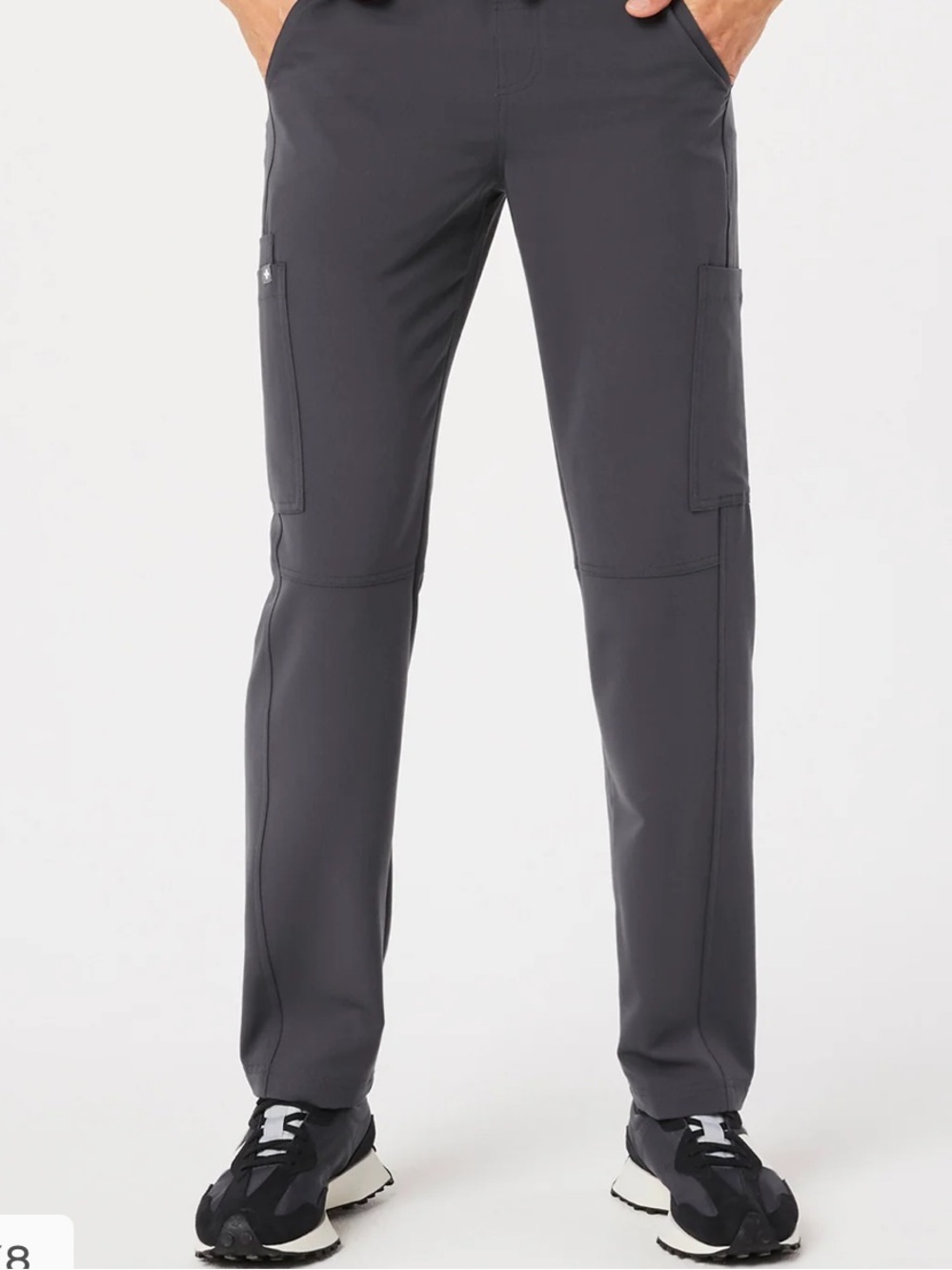 Figs Axim Straight-Leg Cargo Scrub Pant Charcoal Small